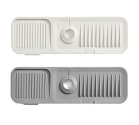 ZYEKIU 2 Piezas Escurridor Fregadero Accesorios Cocina, Alfombrilla Silicona Fregadero, Bandeja de Goteo Almohadilla de Secado de Agua para Drenaje de Grifo Cocina Encimeras de Cocina y Baño