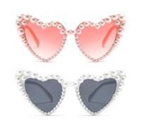 ZYEKIU 2 Piezas Gafas de Sol Corazon, Gafas de Sol Mujer Polarizadas, Sunglasses Women Retro para Fiestas de Cumpleaños Carnaval Centro Comercial Festivales de Música Bares de Fiesta