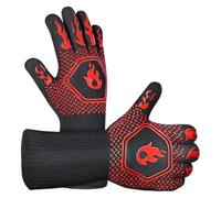ZYEKIU 2 Piezas Guantes Horno para Resistentes al Calor hasta 800℃ / 1472℉, Guantes Barbacoa, Manoplas Horno, Cocina de Silicona Antideslizante para Cocina, Parrilla, Hornear, Microondas, Chimenea