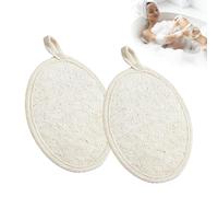 ZYEKIU 2 Piezas Lufa Natural Esponja Baño Esponja Exfoliante Corporal Estropajo Natural Fabricada con de Luffa de Ducha Ecológica y Biodegradable, Lufa para Mujeres y Hombres