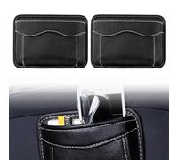 ZYEKIU 2 Piezas Organizador Asiento Coche, Cuero Accesorios Coche, Gran Capacidad Organizador Cinturones, Autoadhesivo Caja de Almacenamiento para Teléfonos Móviles Llaves Gafas Carteras