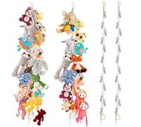 ZYEKIU 2 Piezas Organizador Peluches, Guarda Peluches con 20 Ganchos de Metal, Cadena Organizadora de Animales Bohemio, Decoración de Habitación Infantil para Guarda Muñecas y Cuelga Fotos