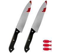 ZYEKIU 2 Piezas Plástico de Terror Cuchillo Halloween, Cuchillo Falsos para Halloween Sangriento, Fake Knife de Plástico, para Fiesta, Broma, Cosplay, Decoraciones de Juguet