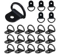ZYEKIU 20 Piezas Argollas de Amarre Anillo de Montaje en D de Acero Inoxidable Anillo Anclaje, Plegable Argolla Amarre Gancho de Anillo para Asegurar en Remolque Botes Automóviles (Negro)