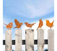 ZYEKIU 5 Pájaros Pajaros Decorativos Decoracion Jardin Decoracion Jardin Exterior con Tornillo para Atornillar en la Madera para Jardín Patio Parque Valla Árbol Rama Tronco Decoración Cercas de Madera