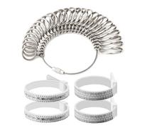 ZYEKIU 5 Piezas Medidor de Anillos, Herramienta Calibre Dedo Ring Sizer Metal Medida Joyería Conjunto de Herramientas Joyería, para Medir Anillos Mujeres Hombres Set de Anillo Metal Mandril