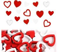 ZYEKIU 72 Pcs Decoraciones de Corazones Mesa Adornosen Forma Corazón Decoración para Día San Valentín Aniversarios Fiestascorazones Decoracion Corazones Puro Valentines corazones de Madera Decoration