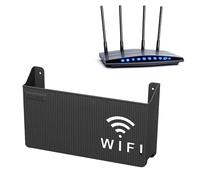ZYEKIU Caja de Almacenamiento para Enrutador WiFi, Caja Router Pared Estante de Enrutador WiFi para Colgar, Montaje Pared Estante de Almacenamiento para Decoración WiFi Enrutador (Negro)