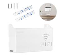 ZYEKIU Caja de Almacenamiento para Enrutador WiFi, Caja Router Pared Estante de Enrutador WiFi para Colgar, Montaje Pared Estante de Almacenamiento para Decoración WiFi Enrutador (Blanco)