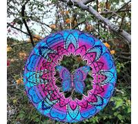 ZYEKIU Carrillon de Viento Rotación Molino de Vientos 3D Wind Chimes for Garden Decoración Colgante Molino de Viento Jardin Exterior 30CM para Exteriores e Interiores para Jardín, Patio (Mariposa)