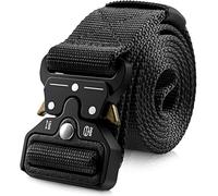 ZYEKIU Cinturon Tactico Hombre, Cinturon Tactico Hombre de Estilo Militar, Cinturón Militar Hombrev 1,5 Pulgadas Cierre Rápido con Hebilla para Montañas Escalar Entrenar (Negro)