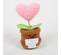 ZYEKIU Crochet, Muñecos de Punto, Pequeño Detalle de Agradecimiento, Positivas Apoyo Emocional para Niños y Mascotas Regalo Inspirador Hogar Oficina Automóvil Decoración Peluche (Cuore)
