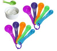 ZYEKIU Cucharas Medidoras, Medir Vaso Medidor Cocina de Líquidos Gramos Dosificadoras Multicolor Juego de Cucharas Apilables, Plástico Duradero, para Cocinar y Hornear