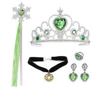 ZYEKIU Disfraz Rapunzel Niña Disfraz Princesa Niña Varita Magica Corona Princesa Princesa Vestir Accesorios Diadema Accesorios, Corona Sceptre Anillo Pendientes Collar para Carnaval Fiesta Cumpleaños