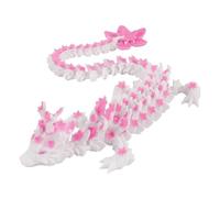 ZYEKIU Dragón Impreso en 3D con Forma de Dragón Chino, Juguetes 3D Dragóns de Sakura,Dragons con Colores de Ensueño, Regalo de Pascua Ideal para Niños, Decoración del Hogar (Rosa y Blanco)