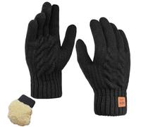 ZYEKIU Guantes Tactiles con Forro Polar de Punto Suave, Guantes Invierno, Luvas Termicas Deportes al Aire Libre, Elásticos al Aire Libre, Conducción, Escritura, Esquí para Hombres y (Negro)