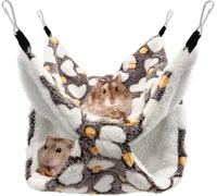 ZYEKIU Hamaca para Hurones, 34 x34cm Hamaca de Hámster Cómoda Cálida Cama, Hamacas Colgante de Animales Pequeños, de Doble Capa para Chinchilla Hurón Ardilla Hámster (Marrón)
