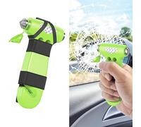 ZYEKIU Martillo Seguridad Coche, 3 en 1 Rompe Cristales y Cinturones, Mini Martillo Rompe Cristales Coche, Cortador de CinturóN de Seguridad Rompeventanas para Varios Vehículos (Verde)