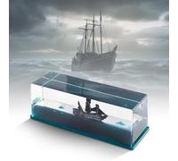 ZYEKIU Modelo Fluido para Cruceros, Barco de Deriva de Fluidos Ship, Fluid Drift Bottle, Unsinkable Barco Pirate Ship Decoration Barco para Casa-Coche Vitrinas Decoración de Mesa (Perla Negra)