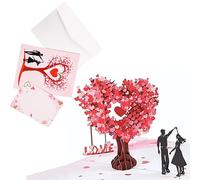 ZYEKIU Tarjeta Felicitacion Boda, Tarjeta Regalo de 3D Pop-up Árbol en Forma de Corazón, Regalo Aniversario Pareja, Adecuado Como Carta de Amor Día de San Valentín Boda Aniversario y Otros Estivales