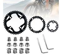 ZYETGH 64/104 BCD MTB Plato, 3 x 9S 22T 32T 44T Bicicletas Plato Triple Redondo Triple Platos Set con 2 Llaves Bicicleta de Montaña Bicicletas Plato Biela Pieza