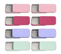 ZYETGH Caja de Metal con Tapa Deslizante, 8 Unidades de Lata Rectangular, Recipiente Portátil de Almacenamiento para Dulces, Píldoras y Caramelos