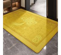 ZYFAB Medio Redondo Frente Alfombra de Puerta Oro Calabaza Antideslizante Entrada Alfombra de área Absorbente semicircular Alfombra de Puerta para casa Cocina Patio Bienvenida,Q,100 * 120cm