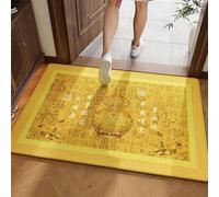 ZYFAB Medio Redondo Frente Alfombra de Puerta Oro Calabaza Antideslizante Entrada Alfombra de área Absorbente semicircular Alfombra de Puerta para casa Cocina Patio Bienvenida,O,80 * 120cm