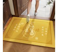 ZYFAB Medio Redondo Frente Alfombra de Puerta Oro Calabaza Antideslizante Entrada Alfombra de área Absorbente semicircular Alfombra de Puerta para casa Cocina Patio Bienvenida,K,100 * 120cm