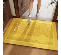 ZYFAB Medio Redondo Frente Alfombra de Puerta Oro Calabaza Antideslizante Entrada Alfombra de área Absorbente semicircular Alfombra de Puerta para casa Cocina Patio Bienvenida,J,60 * 120cm