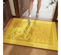 ZYFAB Medio Redondo Frente Alfombra de Puerta Oro Calabaza Antideslizante Entrada Alfombra de área Absorbente semicircular Alfombra de Puerta para casa Cocina Patio Bienvenida,P,80 * 120cm