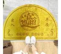 ZYFAB Medio Redondo Frente Alfombra de Puerta Suerte Riqueza Antideslizante Entrada Alfombra de área Absorbente semicircular Alfombra de Puerta para casa Patio Bienvenida,C,80 * 120cm