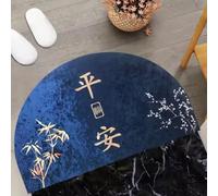 ZYFAB Medio Redondo Frente Alfombra de Puerta Suerte Riqueza Antideslizante Entrada Alfombra de área Absorbente semicircular Alfombra de Puerta para casa Patio Bienvenida,T,90 * 140cm