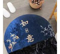 ZYFAB Medio Redondo Frente Alfombra de Puerta Suerte Riqueza Antideslizante Entrada Alfombra de área Absorbente semicircular Alfombra de Puerta para casa Patio Bienvenida,Q,90 * 140cm