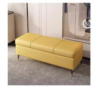 ZYFBD Banco tapizado de almacenamiento otomano para sala de estar - Reposapiés de tela con tapa abatible y patas de metal - Mueble moderno para el final de la cama
