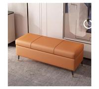 ZYFBD Banco tapizado de almacenamiento otomano para sala de estar - Reposapiés de tela con tapa abatible y patas de metal - Mueble moderno para el final de la cama