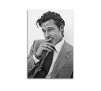 Zyfene Póster de Brad Pitt en blanco y negro para pared, lienzo de pergamino, cuadro de pintura para sala de estar, decoración del hogar, 20 x 30 cm