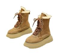 ZYFHYU Botas de invierno para mujer, suela gruesa, 5 cm, antideslizantes, botas de tobillo para mujer, botas de invierno cálidas para niñas, Amarillo, 40 2/3 EU