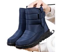 ZYFHYU Botas de mujer antideslizantes impermeables botas de nieve de invierno zapatos de plataforma for mujer botines cálidos zapatos acolchados de algodón para jardín, granja y exteriores(Blue,43)