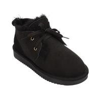 ZYFHYU Botas de nieve clásicas for mujer, forradas en lana natural, hasta el tobillo, zapatos cálidos de invierno, botas planas informales para jardín, granja y exteriores(Black,40)