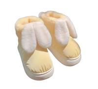 ZYFHYU Botas de nieve cortas impermeables for otoño e invierno, bonitas botas de algodón gruesas y cálidas de terciopelo for mujer para jardín, granja y exteriores(Light Yellow,40-41)
