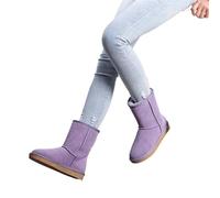 ZYFHYU Botas de nieve de piel auténtica for mujer, botas altas de invierno, botas cálidas for mujer para jardín, granja y exteriores(Purple,37)