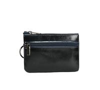 ZYFHYU Cartera de Cuero Vintage Monedero Vintage de Cuero for Hombre, Monedero con Cremallera, Llavero Retro, pequeño(Small Dark Blue)