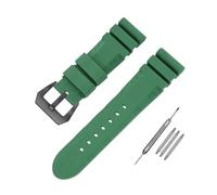 ZYFHYU Correa de reloj goma silicona suave 22 mm, 24 y 26 for hombre mujer para hombres y mujeres(Green-Black,26mm)