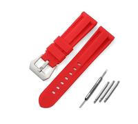 ZYFHYU Correa de reloj silicona for pulsera goma 20 mm, 22, 24 y 26 for hombre mujer, correa repuesto deportiva para hombres y mujeres(Red-Silver,20mm)