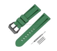 ZYFHYU Correa de reloj silicona for pulsera goma 20 mm, 22, 24 y 26 for hombre mujer, correa repuesto deportiva para hombres y mujeres(Green-Black,26mm)