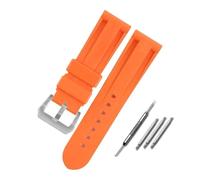 ZYFHYU Correa de reloj silicona for pulsera goma 20 mm, 22, 24 y 26 for hombre mujer, correa repuesto deportiva para hombres y mujeres(Orange-Silver,24mm)