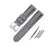 ZYFHYU Correa de reloj silicona for pulsera goma 20 mm, 22, 24 y 26 for hombre mujer, correa repuesto deportiva para hombres y mujeres(Gray-Silver,22mm)