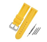 ZYFHYU Correa de reloj silicona for pulsera goma 20 mm, 22, 24 y 26 for hombre mujer, correa repuesto deportiva para hombres y mujeres(Yellow-Silver,26mm)