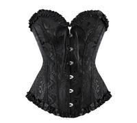ZYFHYU Corsé Top Bustier Tallas Grandes Mujer Overbust Corselet Lace Up Floral Lencería Vintage para Mujer, Fiestas(Color2,XS)